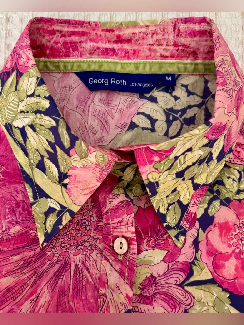 Georg Roth Los Angeles 100% Cotton Floral Shirt / Size Medium
